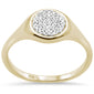 .10CT G SI 10K Yellow Gold Diamond Signet Micro Pave Ring Size 6.5