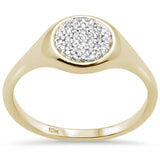 <span>DIAMOND CLOSEOUT! </span>.10CT G SI 10K Yellow Gold Diamond Signet Micro Pave Ring Size 6.5