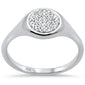 .10CT G SI 10K White Gold Diamond Signet Micro Pave Ring Size 6.5