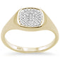 .12CT G SI 10KT Yellow Gold Diamond Signet Micro Pave Ring Size 6.5