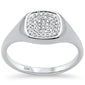 .12CT G SI 10K White Gold Diamond Signet Micro Pave Ring Size 6.5