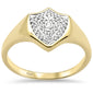 .11CT G SI 10K Yellow Gold Diamond Shield Micro Pave Ring Size 6.5