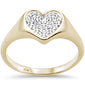 .11CT G SI 10K Yellow Gold Diamond Micro Pave Heart Ring Size 6.5