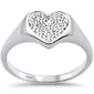 .10CT G SI 10K White Gold Diamond Micro Pave Heart Ring Size 6.5