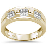 .23CT G SI 10K Yellow Gold Diamond Men's Band Ring Size 10