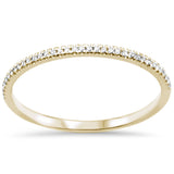 .09ct G SI 14K Yellow Gold Round Diamond Anniversary Stackable Band Ring Size 7