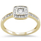 .16CT G SI 10KT Yellow Gold Diamond Square Trendy Engagement Ring Size 6.5