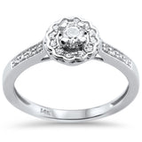 <span>¡LIQUIDACIÓN DE DIAMANTES! </span>Anillo de compromiso de oro blanco de 14 quilates con diamantes de 0,24 ct G SI, talla 6,5