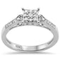 .18CT G SI 10KT White Gold Diamond Square Heart Design Engagement Ring Size 6.5