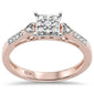 .19CT G SI 10KT Rose Gold Diamond Square Heart Design Engagement Ring Size 6.5