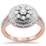 <span>¡CIERRE DE DIAMANTES! </span>Anillo de compromiso de diamantes de oro rosa de 10K, .18ct G SI, talla 6.5