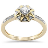 <span>¡LIQUIDACIÓN DE DIAMANTES! </span>Anillo de compromiso de oro amarillo de 14K con diamante de .22ct G SI, talla 6.5