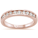 <span>DIAMOND CLOSEOUT! </span>.48ct 14K Rose Gold Diamond Men's Wedding Band Ring Size 10
