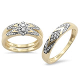 .50CT G SI 10KT Yellow Gold Diamond Men's & Women's Engagement Ring Trio Set