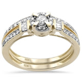 .47CT G SI 10K Yellow Gold Diamond Engagement Ring Bridal Set Size 6.5