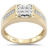 <span>DIAMOND CLOSEOUT! </span> .14ct F SI 10K Yellow Gold Diamond Men's Band Ring Size 10