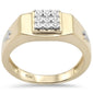 <span>DIAMOND  CLOSEOUT! </span> .06ct F SI 10K Yellow Gold Diamond Men's Miracle Illusion Band Ring Size 10