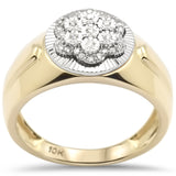 <span>DIAMOND CLOSEOUT! </span> .18ct F SI 10K Yellow Gold Diamond Men's Band Ring Size 10