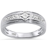 <span style="color:purple">¡OFERTA ESPECIAL!</span> Anillo de hombre con diamante de oro blanco de 14K de .73ct F SI