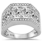 <span>DIAMOND  CLOSEOUT! </span> .55ct G SI 10K White Gold Diamond Men's Cuban Link Ring Size 10