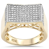 <span>DIAMOND CLOSEOUT! </span> .73ct G SI 10K Yellow Gold Diamond Men's Micro Pave Ring Size 10