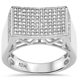 <span>DIAMOND CLOSEOUT! </span>.70ct G SI 10K White Gold Diamond Men's Micro Pave Ring Size 10