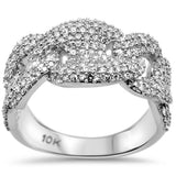 1.25ct G SI 10K White Gold Diamond Mariner Link Men's Ring Size 10