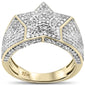 <span>DIAMOND  CLOSEOUT! </span>  1.74ct G SI 10K Yellow Gold Diamond Micro Pave Star Ring Size 10