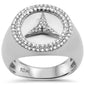 <span>DIAMOND  CLOSEOUT! </span> .53ct G SI 10K White Gold Diamond Men's Micro Pave Emblem Ring Size 10