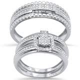 .25ct G SI 10K White Gold Diamond Wedding Band Bridal Trio Set