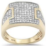 <span>DIAMOND CLOSEOUT! </span> 1.01ct G SI 10K Yellow Gold Diamond Men's Ring Size 10