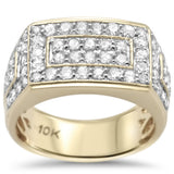 1.96ct G SI 10K Yellow Gold Diamond Men's Ring Size 10