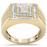 <span>DIAMOND CLOSEOUT! </span> .48ct G SI 10K Yellow Gold Diamond Men's Ring Size 10