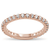 <span>DIAMOND CLOSEOUT! </span> .83ct G SI 14K Rose Gold Diamond Women's Eternity Style Band Ring Size 6.5