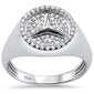 <<span>DIAMOND  CLOSEOUT! </span>.51ct G SI 10K White Gold Diamond Men's Logo Signet Ring Size 10