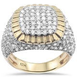 <span>DIAMOND CLOSEOUT! </span> 3.83ct G SI 10K Yellow Gold Diamond Men's Ring Size 10