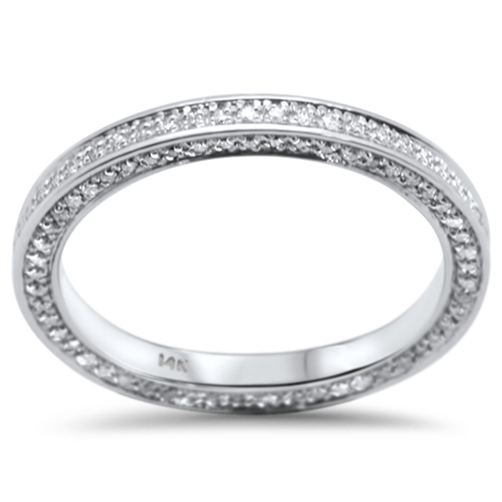 <span>DIAMOND CLOSEOUT! </span> .57ct G SI 14K White Gold Diamond Engagement Eternity Anniversary Band Ring Size 6.5