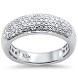 .54ct G SI 10K White Gold Diamond Engagement Anniversary Pave Band Ring Size 6.5