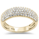 <span style="color:purple">SPECIAL!</span> .73ct G SI 10K Yellow Gold Diamond Engagement Anniversary Pave Band Ring Size 6.5