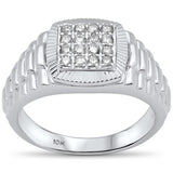 <span>DIAMOND CLOSEOUT! </span> .43ct G SI 10K White Gold Diamond Men's Ring Size 10