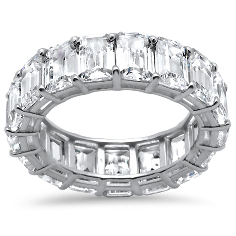 <span style="color:purple">SPECIAL!</span> 6.34ct E-F VVS GIA CERTIFIED Emerald Cut Diamonds Eternity Band Ring Size 6.5