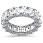 <span style="color:purple">SPECIAL!</span> 6.17ct E VVS GIA CERTIFIED 18K White Gold Emerald Cut Diamonds Eternity Band Size 6.5
