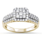 <span>¡OFERTA ESPECIAL DE DIAMANTES! </span>Anillo de compromiso de oro amarillo de 10k con diamantes de 0,88 ct G SI, talla 6,5