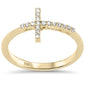.14ct G SI 14K Yellow Gold Diamond Cross Ring Size 6.5