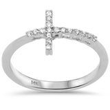 <span>DIAMOND CLOSEOUT! </span>.11ct G SI 14K White Gold Diamond Cross Ring Size 6.5
