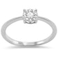.14ct G SI 10K White Gold Diamond Flower Solitaire Ring Size 6.5