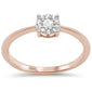 .14ct G SI 10K Rose Gold Diamond Flower Solitaire Ring Size 6.5