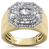 <span>DIAMOND CLOSEOUT! </span> .93ct G SI 10K Yellow Gold Diamond Men's Ring Size 10