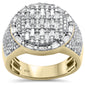 <span>DIAMOND  CLOSEOUT! </span> 1.86ct G SI 10K Yellow Gold Diamond Round & Baguette Men's Ring Size 10