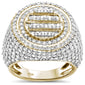 <span>DIAMOND  CLOSEOUT! </span> 3.74ct G SI 10K Yellow Gold Diamond Round & Baguette Men's Ring Size 10